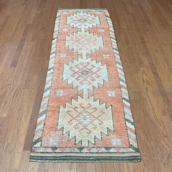 Turkish Hand-knotted Oushak Wool Runner (3' x 9'9)