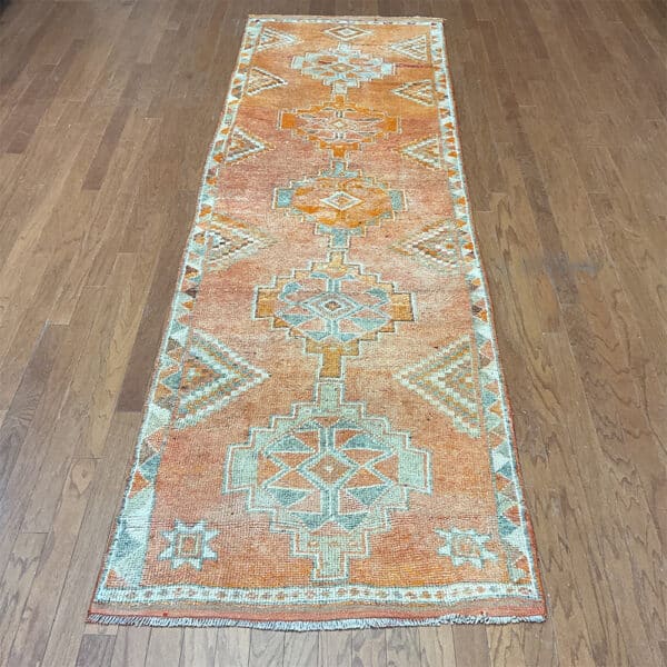 Turkish Hand-knotted Oushak Wool Runner (3'5 x 11'4)