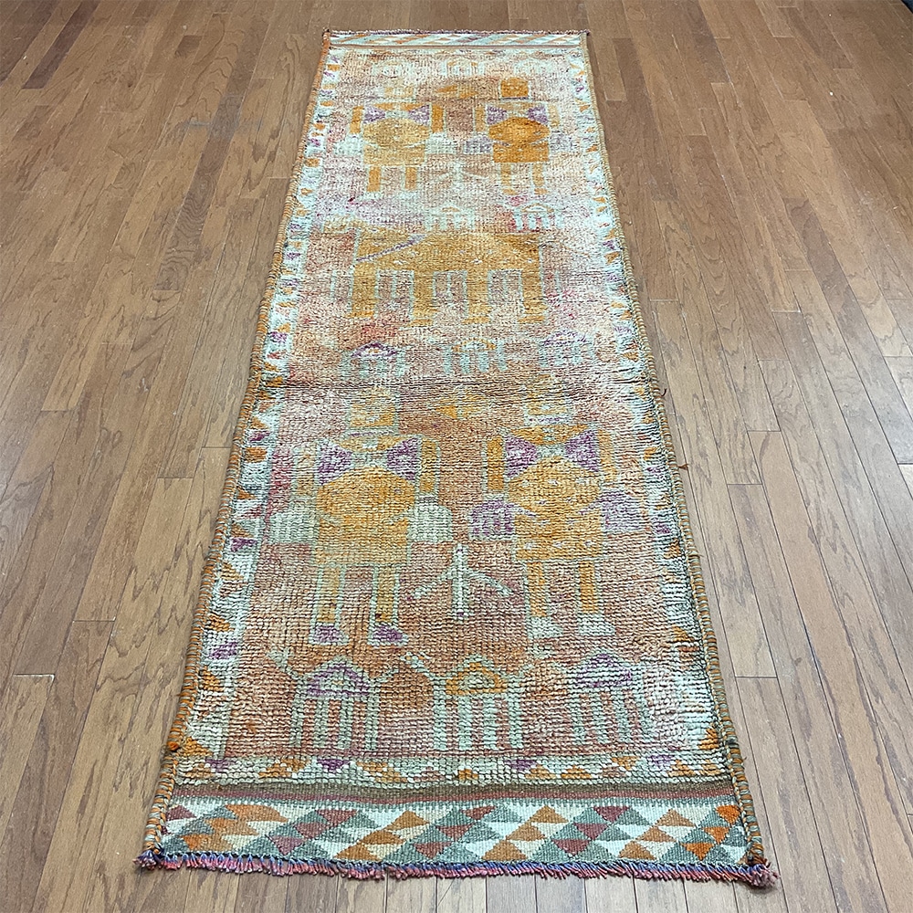 Turkish Hand-knotted Oushak Wool Runner (3'1 x 10'5)